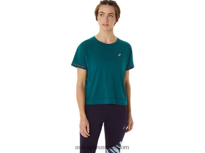 RPVB3091 pino terciopelo Asics top corto de carrera para mujer