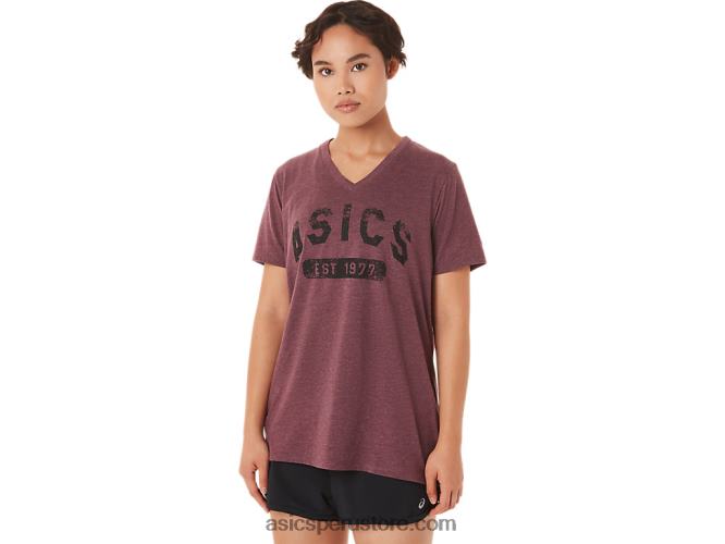 RPVB3421 Brezo profundo de Marte Asics playera de manga corta para mujer con cuello en v est 1977