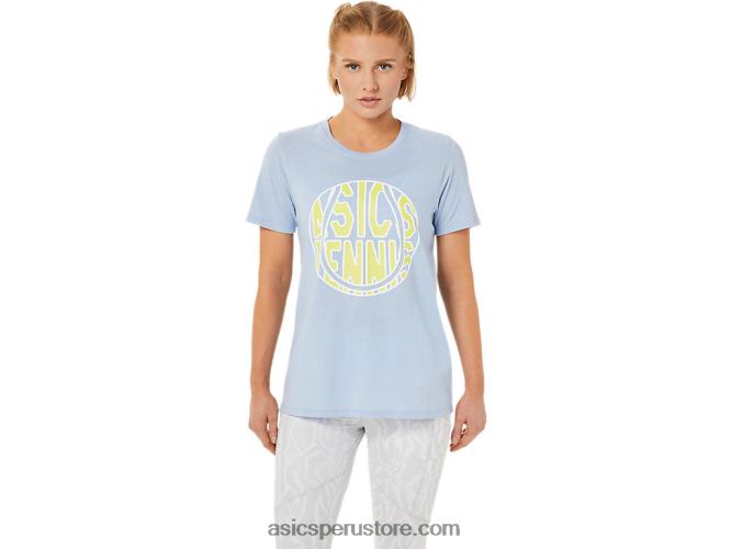 RPVB3761 niebla/amarillo resplandor Asics nueva camiseta con gráfico strong 92 para mujer