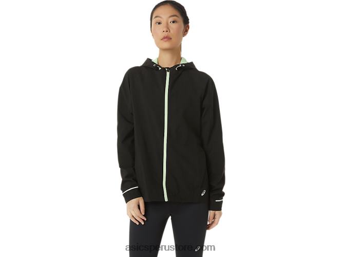 RPVB2168 rendimiento negro/verde susurro Asics chaqueta impermeable mujer