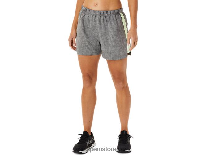 RPVB2893 jaspeado gris oscuro/amarillo Asics pantalones cortos de 3 pulgadas para mujer