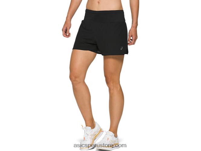 RPVB4134 rendimiento negro Asics Pantalón corto ventilado 2-n-1 para mujer de 3,5 pulgadas