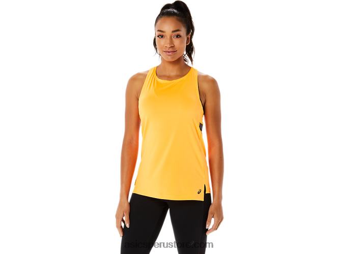 RPVB2823 estallido de naranja Asics camiseta sin mangas fit sana para mujer