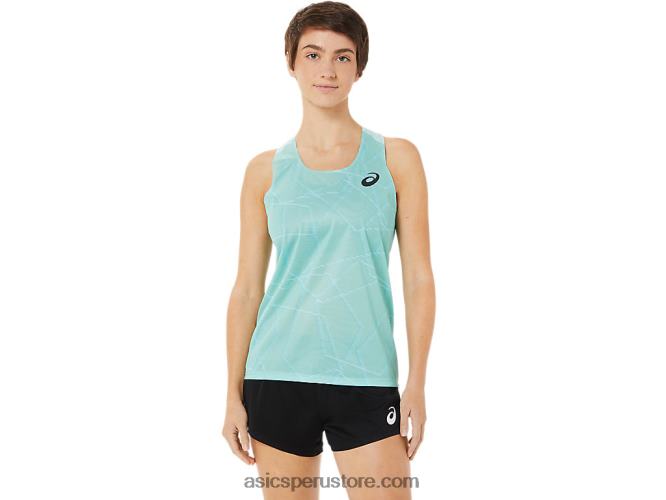 RPVB3262 azul claro Asics camiseta de malla ligera para mujer