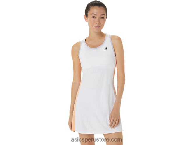 RPVB2451 blanco brillante/violeta crepuscular Asics vestido gráfico de corte para mujer