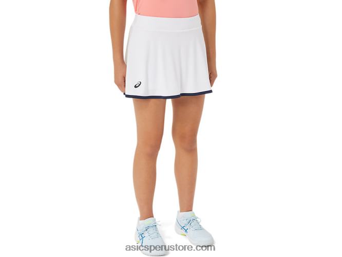 RPVB4235 blanco brillante Asics falda pantalón de tenis para niños