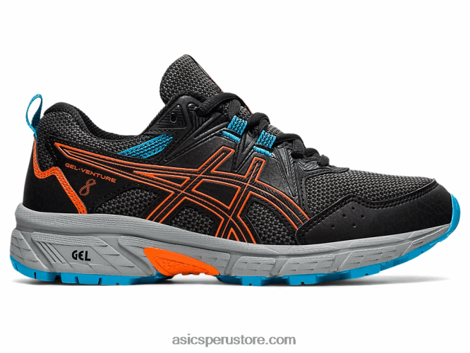 RPVB4496 negro/naranja caléndula Asics gel-ventura 8 escuela primaria
