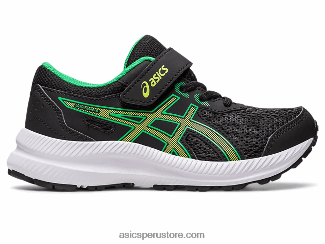 RPVB4243 ralladura de lima/negra Asics contend 8 preescolar