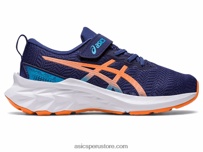 RPVB4283 azul índigo/melocotón sol Asics preescolar novablast 2